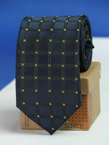 Blue Check Woven Necktie