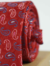 Red Paisley Woven Necktie