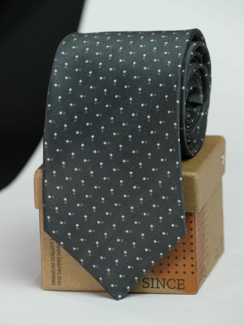 Grey Geometric Woven Necktie