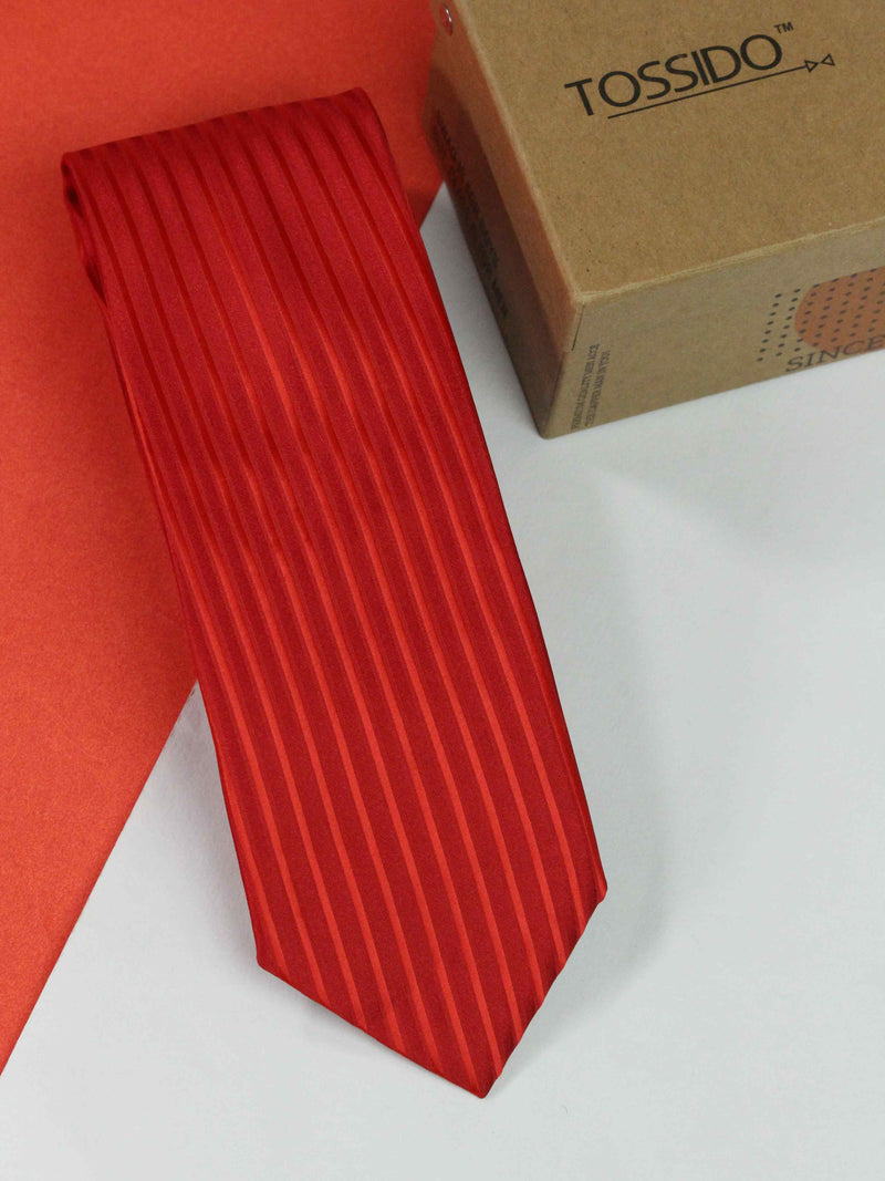 Red Stripe Woven Necktie