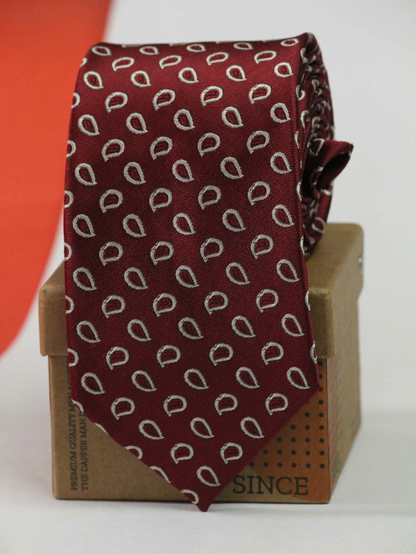 Maroon Paisley Woven Necktie