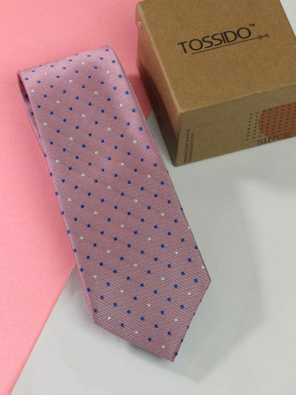 Pink Dot Woven Necktie