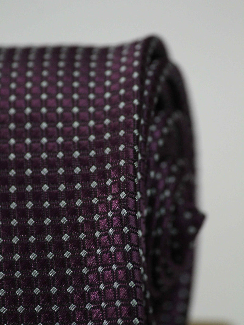 Purple Check Woven Necktie