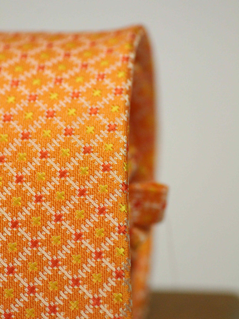 Orange Check Woven Necktie