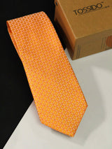 Orange Check Woven Necktie