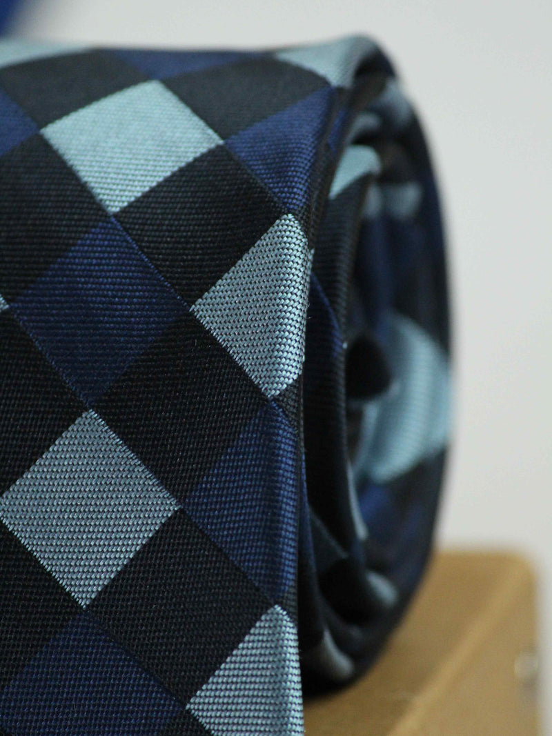 Blue Check Woven Necktie