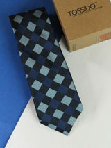 Blue Check Woven Necktie