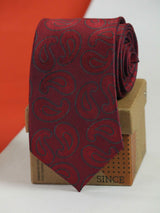 Maroon Paisley Woven Necktie