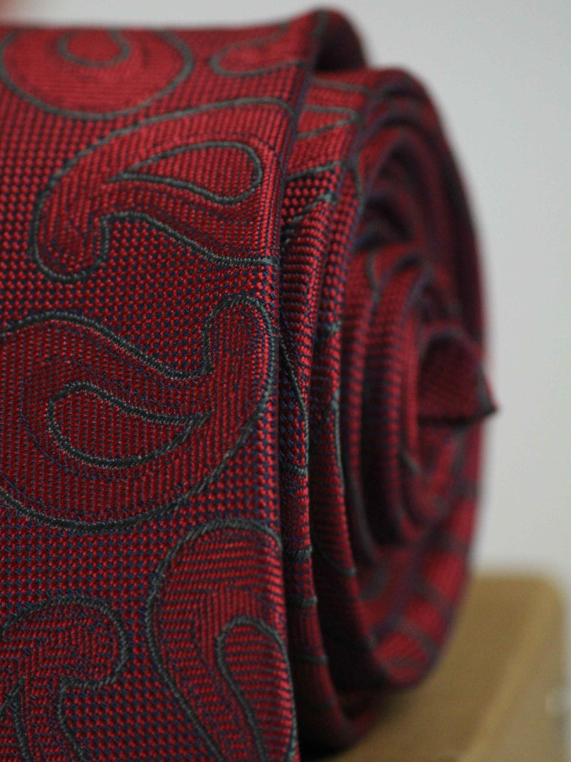 Maroon Paisley Woven Necktie