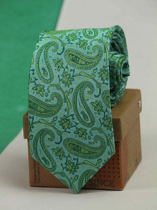 Green Paisley Woven Necktie