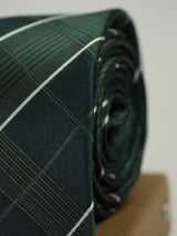 Green Check Woven Necktie