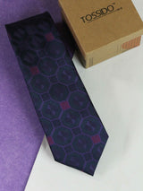 Purple Geometric Woven Necktie