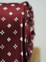 Maroon Geometric Woven Necktie