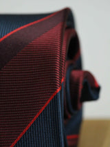 Maroon & Blue Stripe Woven Necktie