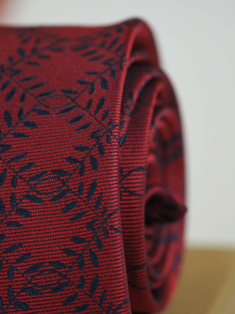 Maroon Floral Woven Necktie