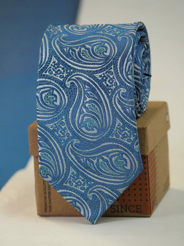 Blue Paisley Woven Necktie