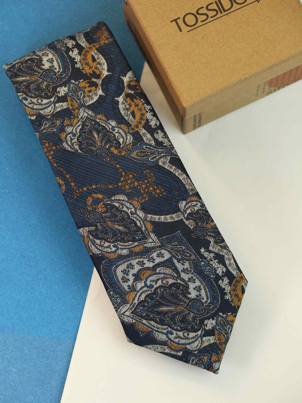 Blue Abstract Woven Necktie