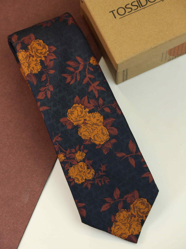 Multicolor Floral Woven Necktie