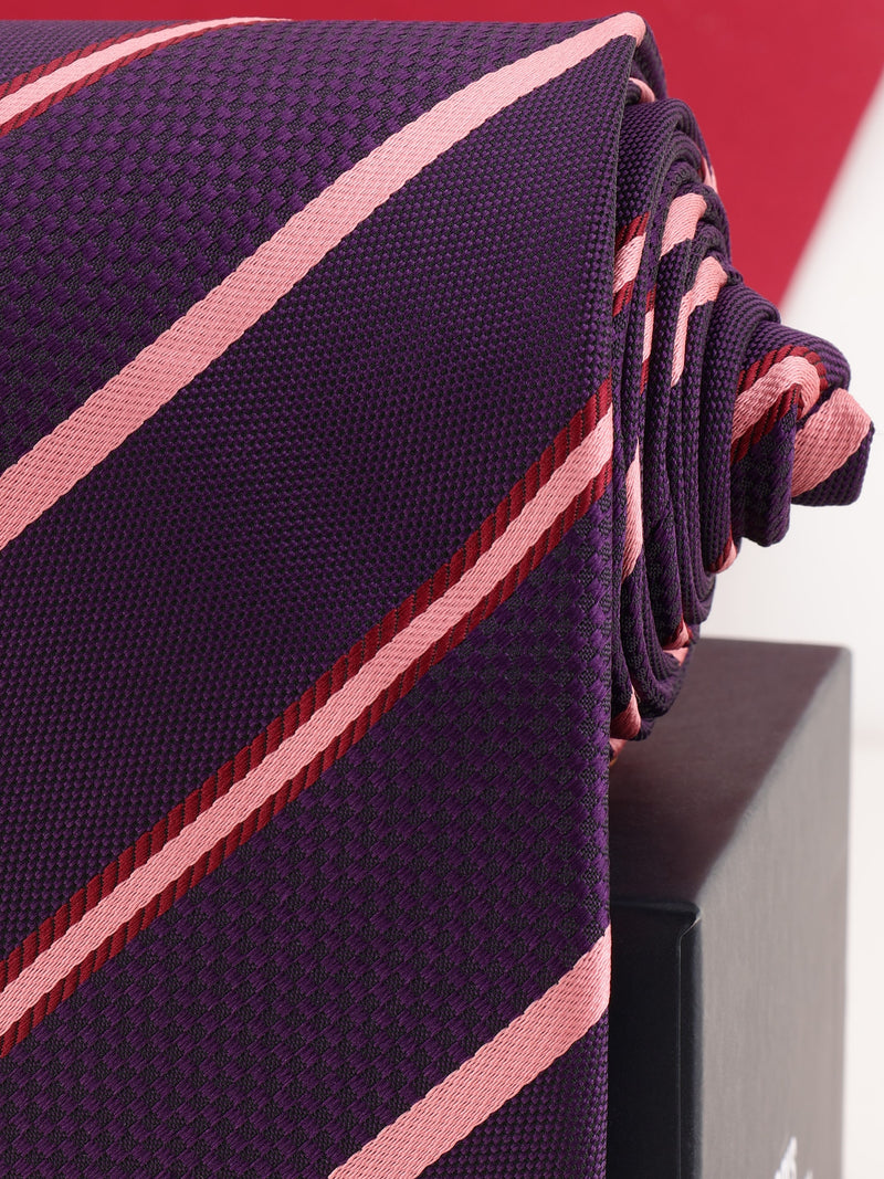 Purple Stripe Woven Necktie