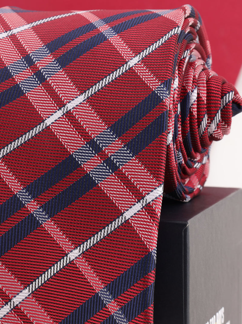 Red Check Woven Necktie