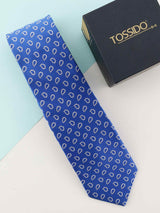 Blue Paisley Woven Necktie