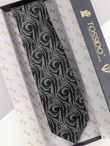 Black Abstract Woven Necktie