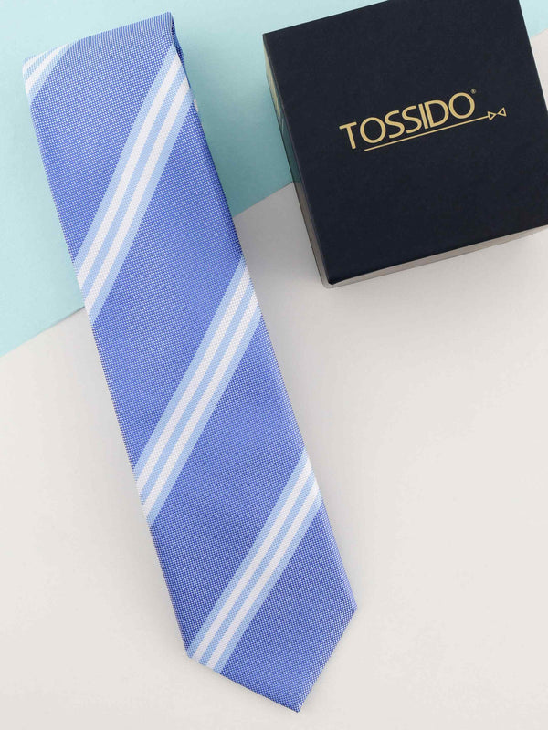 Blue Stripe Woven Necktie