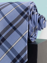 Blue Check Woven Necktie