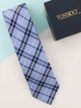 Blue Check Woven Necktie