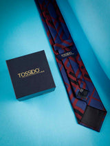 Blue Check Woven Necktie