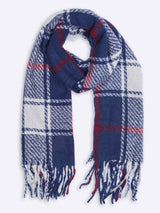 Blue Check Poly-Wool Muffler