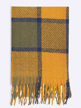 Mustard Checkered Poly-Wool Muffler