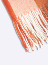 Orange Checkered Poly-Wool Muffler