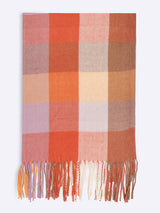 Orange Checkered Poly-Wool Muffler