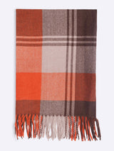 Brown & Orange Checkered Poly-Wool Muffler