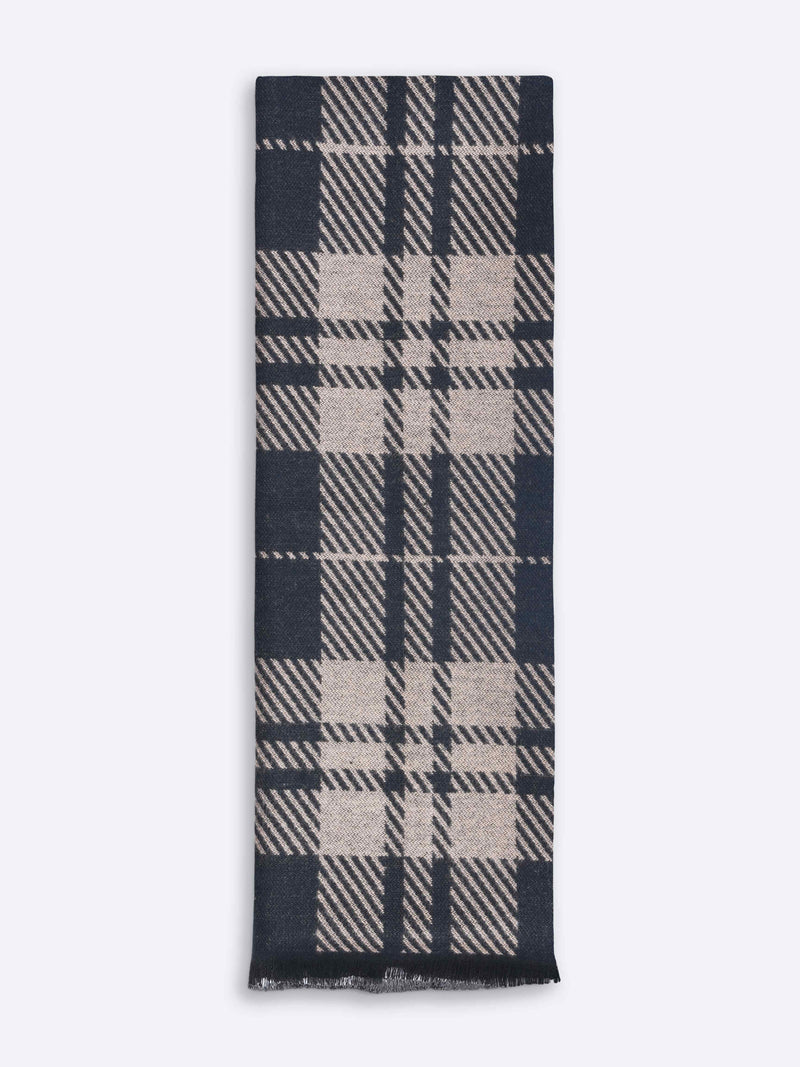 Beige & Black Check Muffler