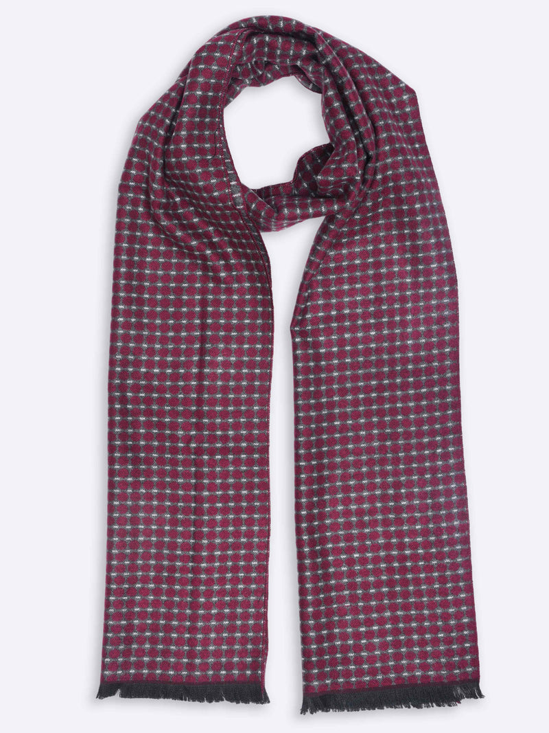 Maroon Check Muffler