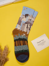 Blue Hilltop Village Socks