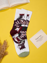 White Playing Card King Socks