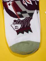 White Playing Card King Socks