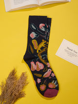 Black Orchard Bird Socks