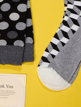 Monochrome Dots & Checks Socks – Pack of 2