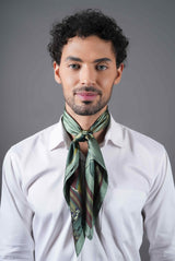 Green Horse Print Neckerchief