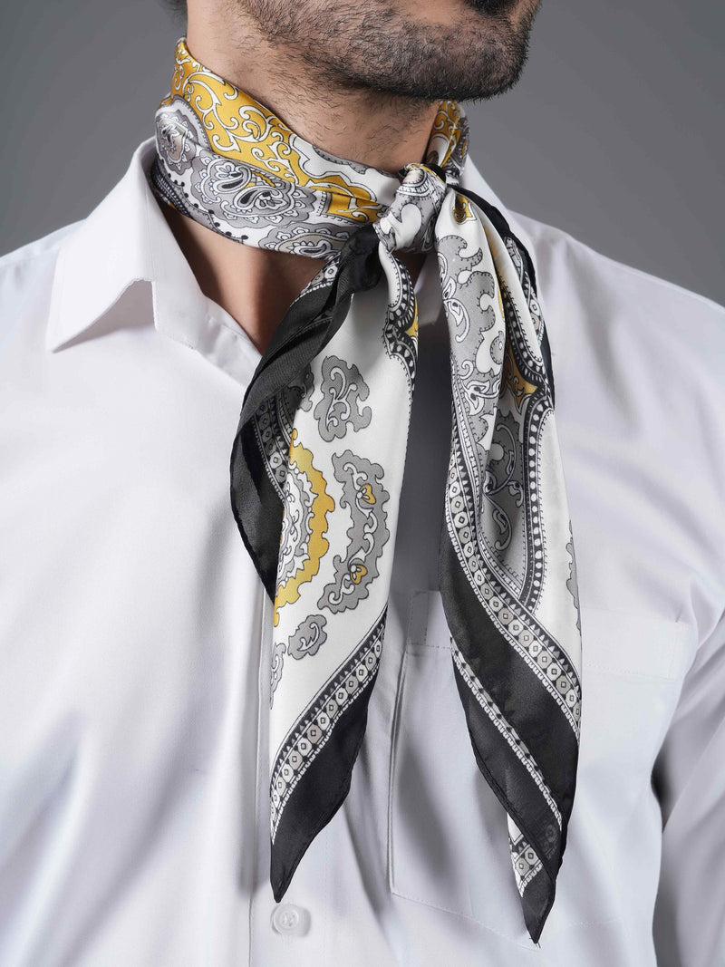 Yellow & Grey Paisley Neckerchief