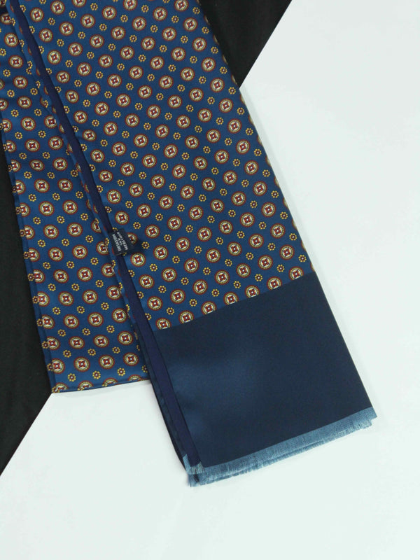 Blue Floral Printed Reversible Stole