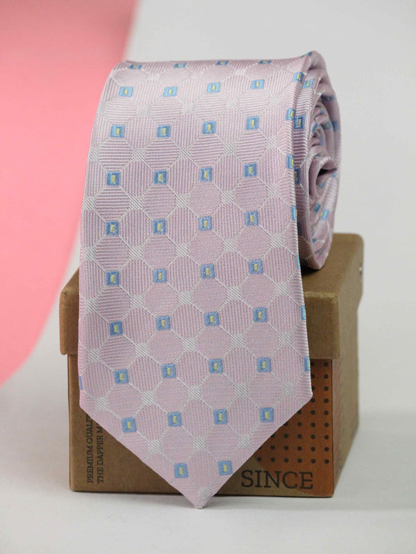 Pink Check Woven Necktie