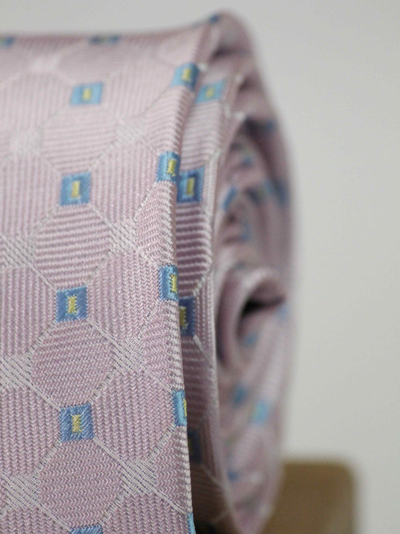 Pink Check Woven Necktie