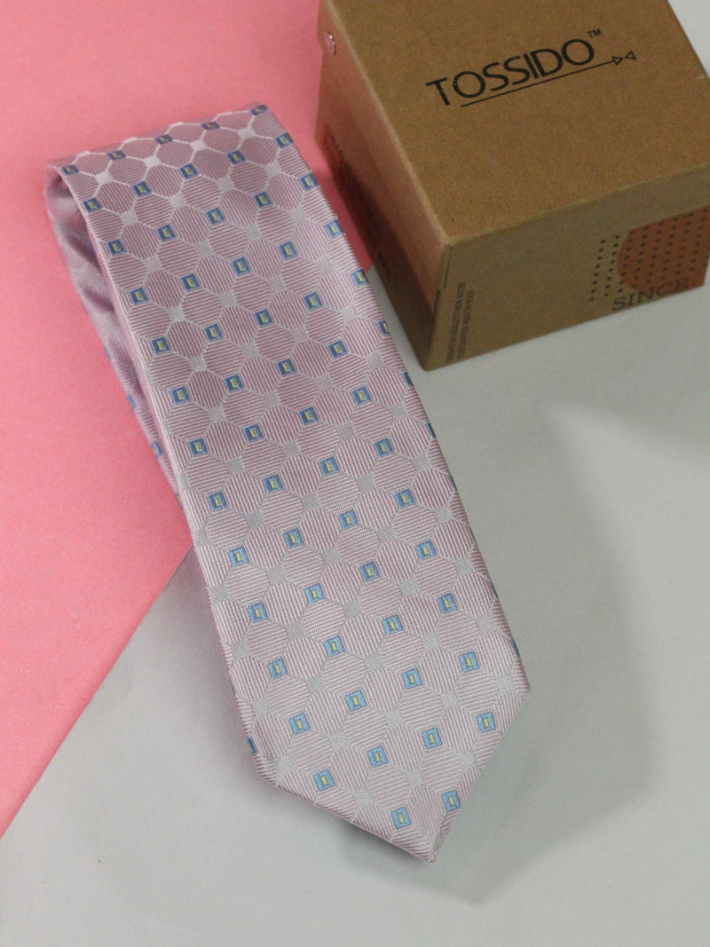 Pink Check Woven Necktie