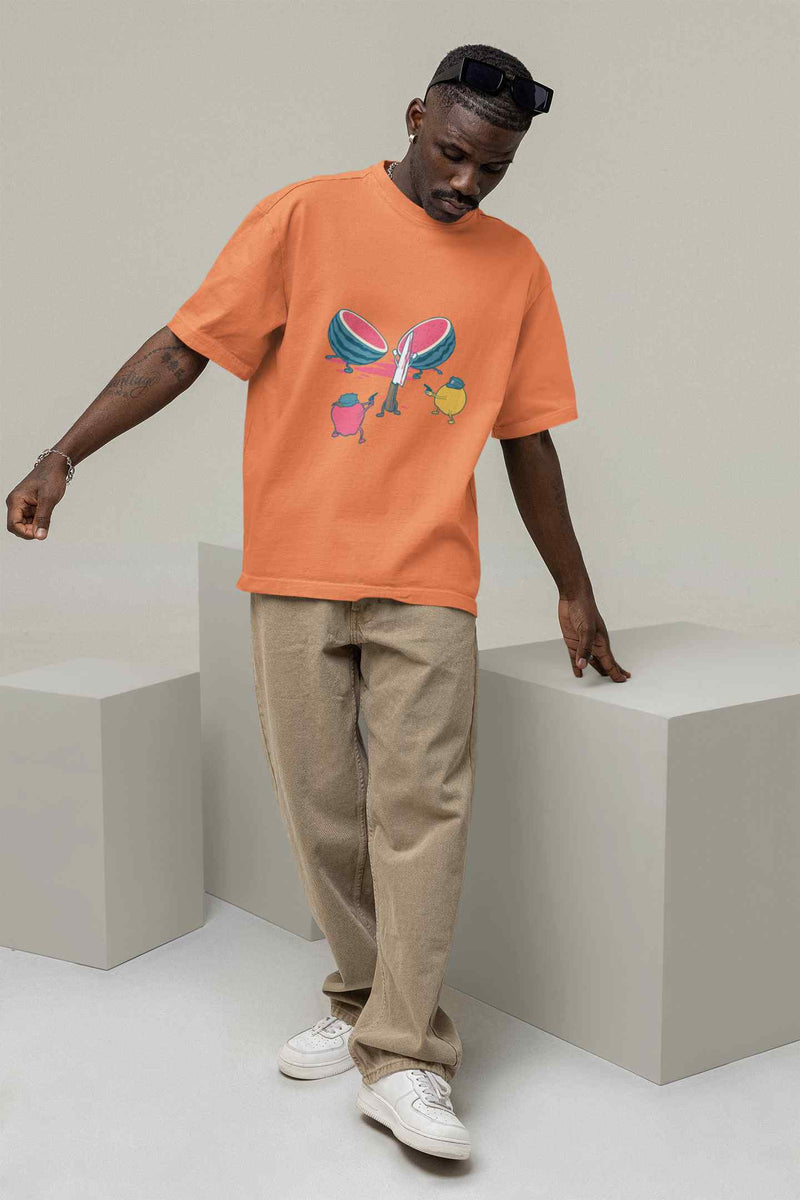 Fruit Defenders: Uniting Against the Knife Oversized Tee