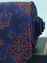 Blue Paisley Woven Silk Necktie